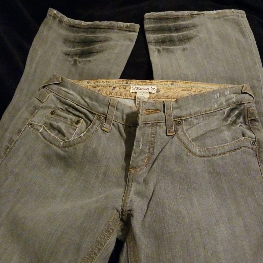 Boot cut grey stretch jean, 7